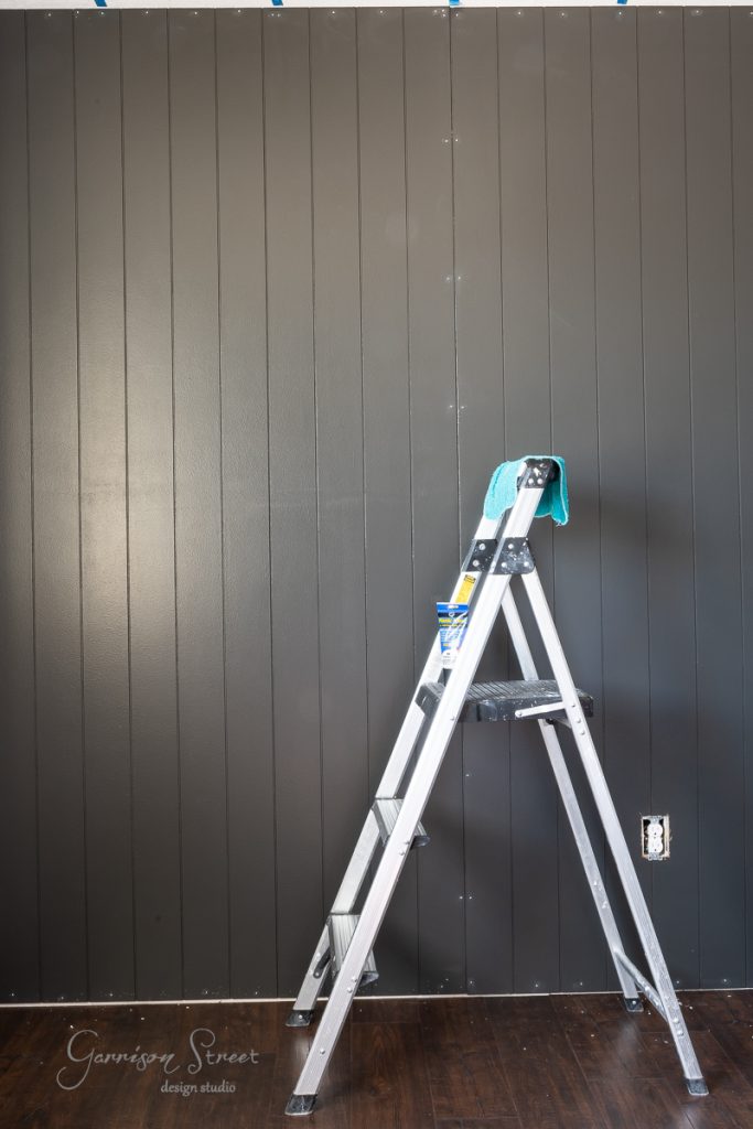 DIY Black Vertical Shiplap Accent Wall Tutorial - Garrison Street ...