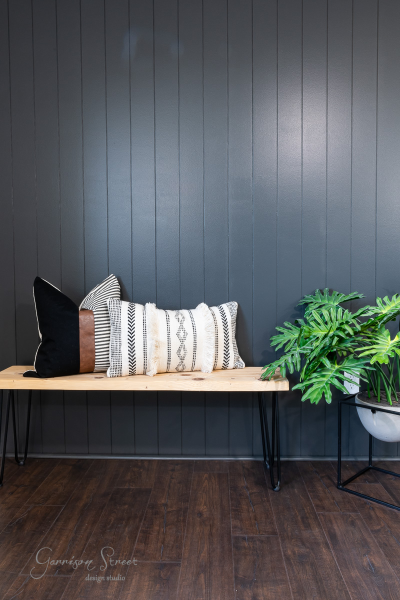 DIY Black Vertical Shiplap Accent Wall Tutorial - Garrison Street ...
