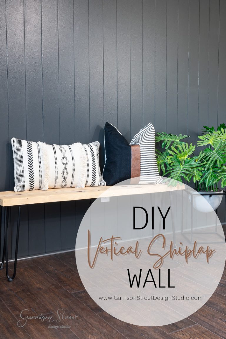 DIY Black Vertical Shiplap Accent Wall Tutorial - Garrison Street ...
