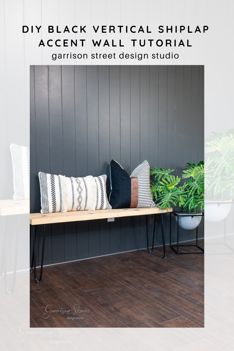 DIY Black Vertical Shiplap Accent Wall Tutorial